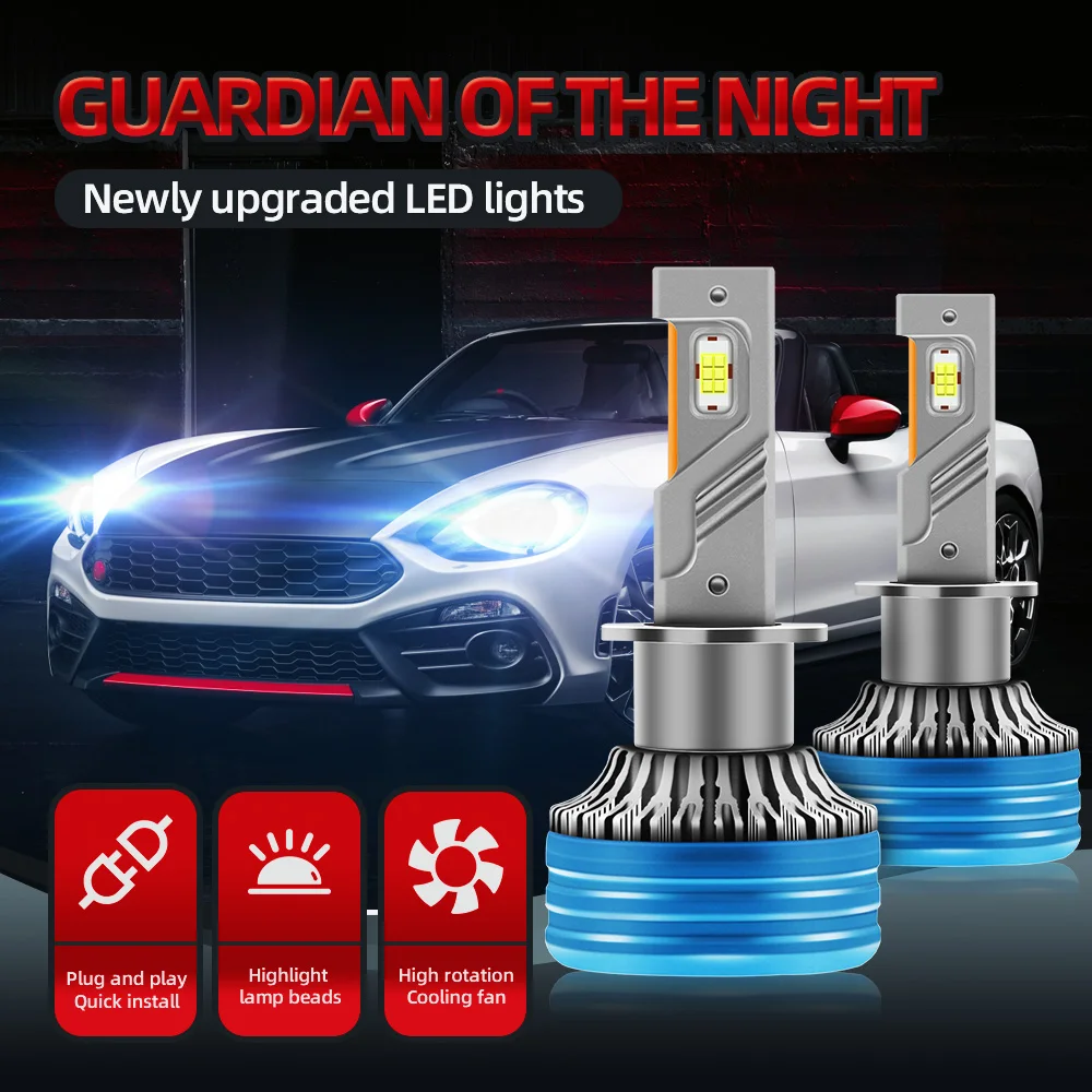 

2pcs LED HeadLight Bulbs Canbus NO Error 150W CSP Chip H1 6000K White Auto Light High Lumen 15000LM