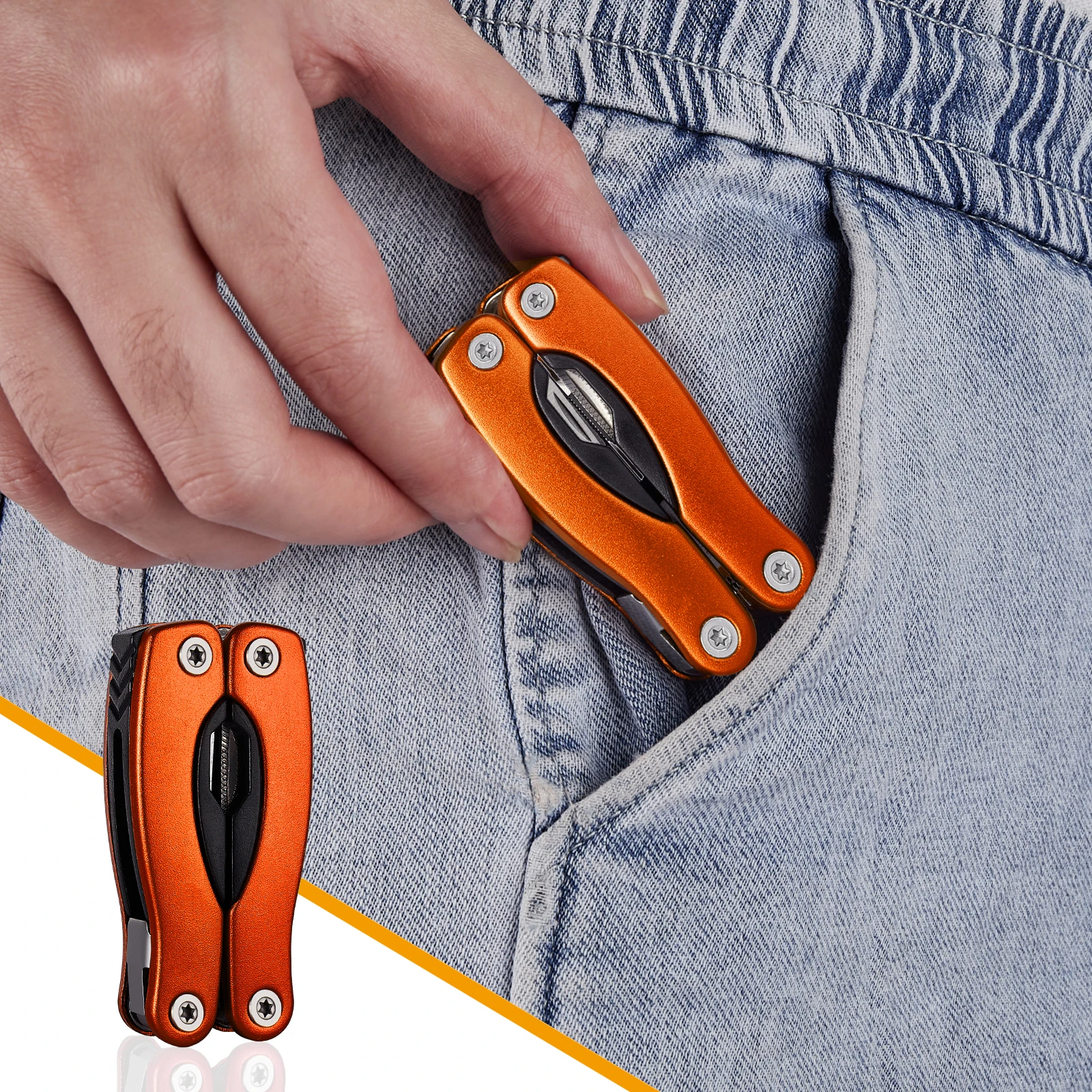 Multitool Pliers Folding Multifunctional Pliers Outdoor Camping Portable Folding Kinfe Pocket Pliers Gifts for Men Dad Husband