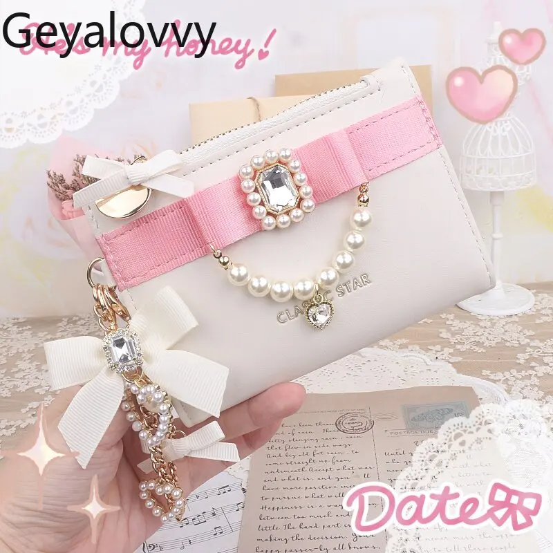 sweet-lolita-style-chain-bowknot-charm-pearl-beaded-horizontal-short-wallet-for-women-fashion-cute-girls-wallets-2026-new