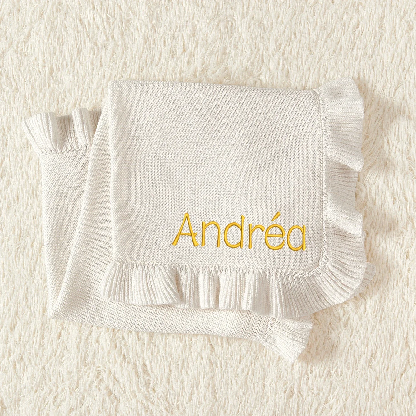 Personalized Baby Blanket with Name Knitted Baby Boy Girl Swaddle Blanket for Newborn Infant Toddlers Kid 70x90cm