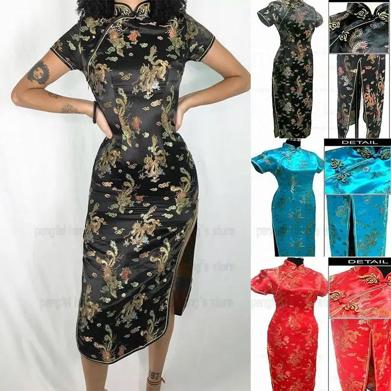 

Big Size 3Xl 4Xl 5Xl 6Xl Vestidos Women Qipao Chinese Improved Dress Long Evening Party Gown Stage Performance Costume Chesongam