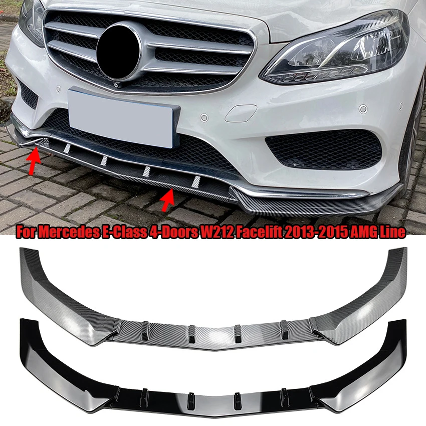 Front Bumper Lip Splitter Diffuser Body Kit For Mercedes E-Class W212 Facelift 2013-2015 AMG Line Spoiler Bumper Guard Protector