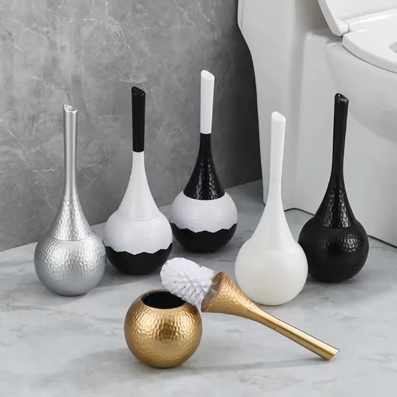 

Gold Toilet Brush Set Detachable Toilet Cleaning Brush Replacable Nylon Head For WC Bathroom Accessories Cleaning Tools