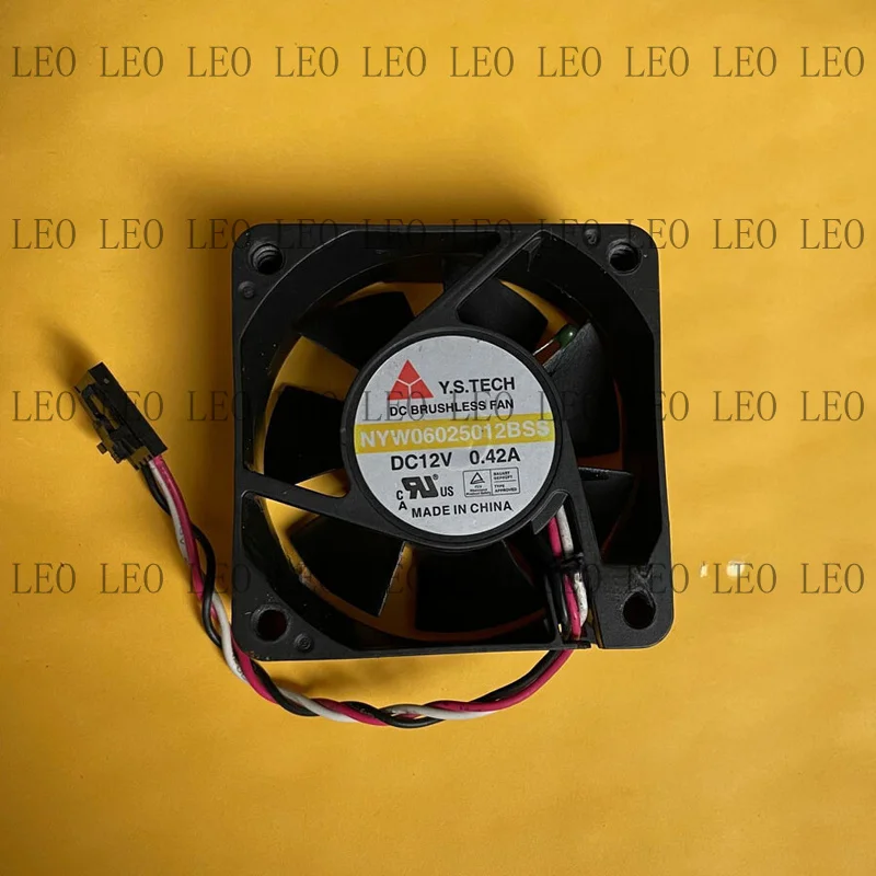 MY For Y.S.TECH NYW06025012BSS DC12V 0.42A 60mm 3-wire temperature control fan 3pin