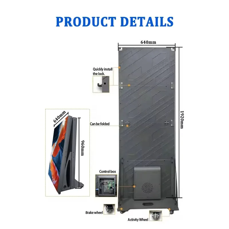 Indoor Foldable LED Poster Display Screen Ultra-Thin Commercial Advertising Higher Quality Easy Installation Wholesale Price
