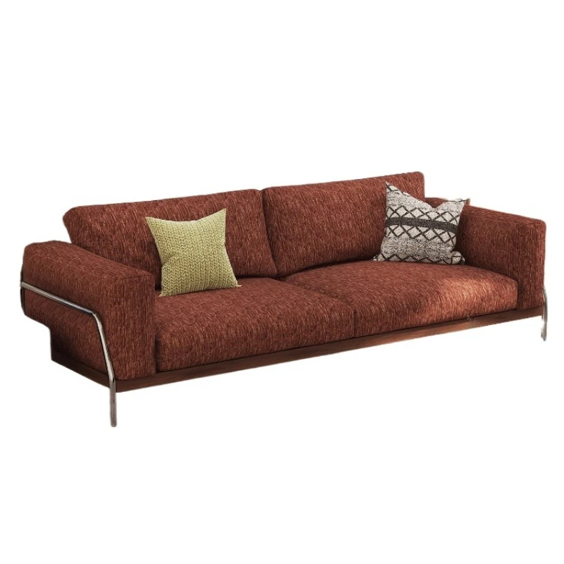 French retro chenille fabric sofa, removable and washable antique living room small apartment Bauhaus sofa