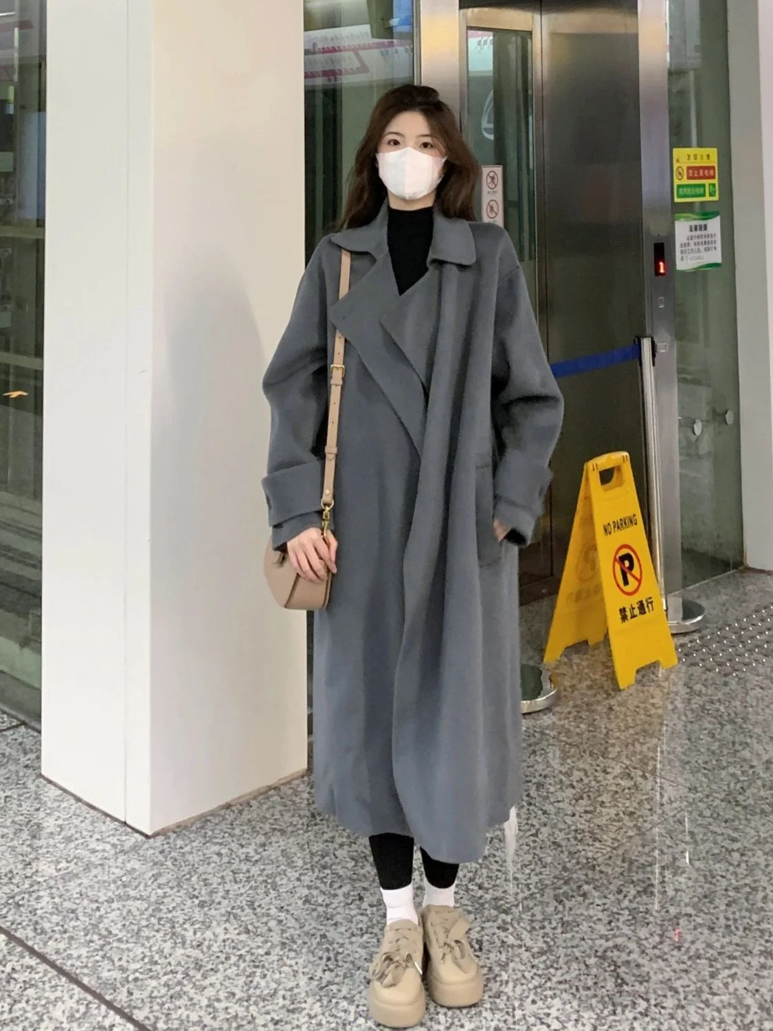 

Корейский стиль, новое модное женское однотонное элегантное повседневное модное свободное шерстяное пальто с отложным воротником и длинными рукавами, женские топы