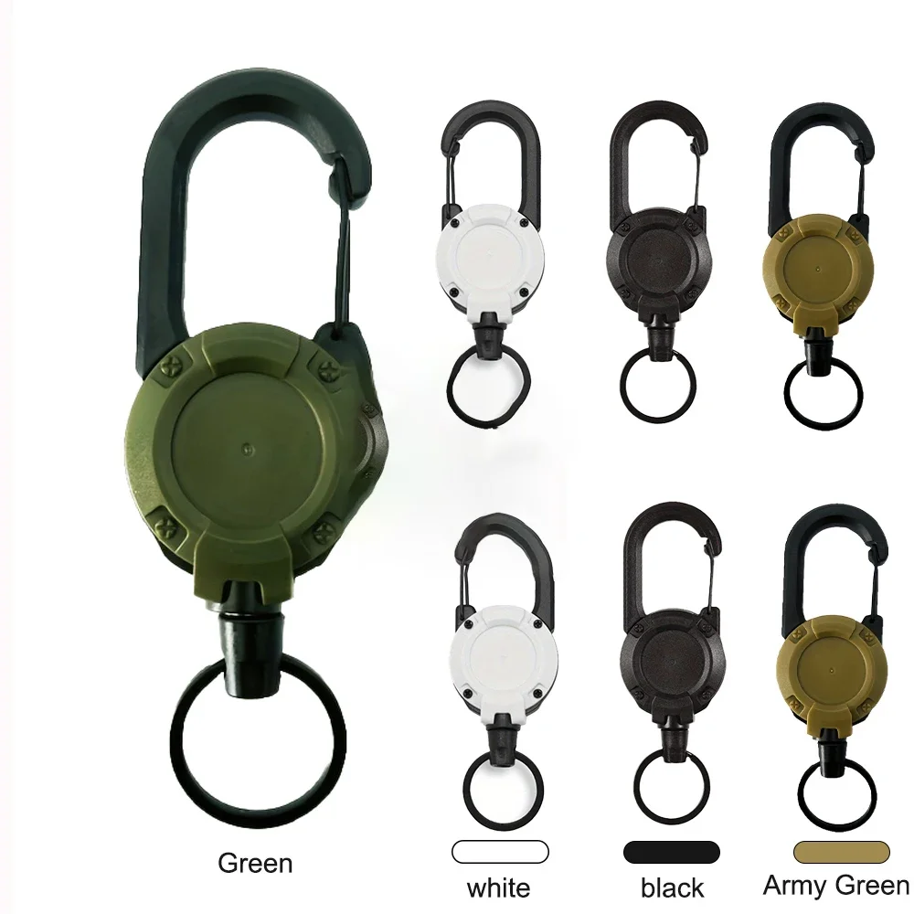 Extendable Retractable Holders Keychain Badge Reels Heavy Duty Clip Carabiner Key Chain Men Outdoor Camping Fishing Travel Use