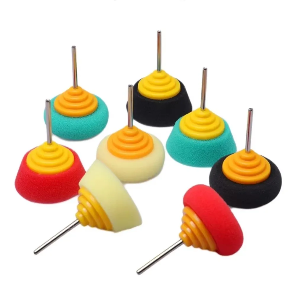 Foam Drill Polishing Pad Metal Shank Round Shape Foam Buffing Pad Drill Attachment Soft Sponge Sponge Polishing Wheel