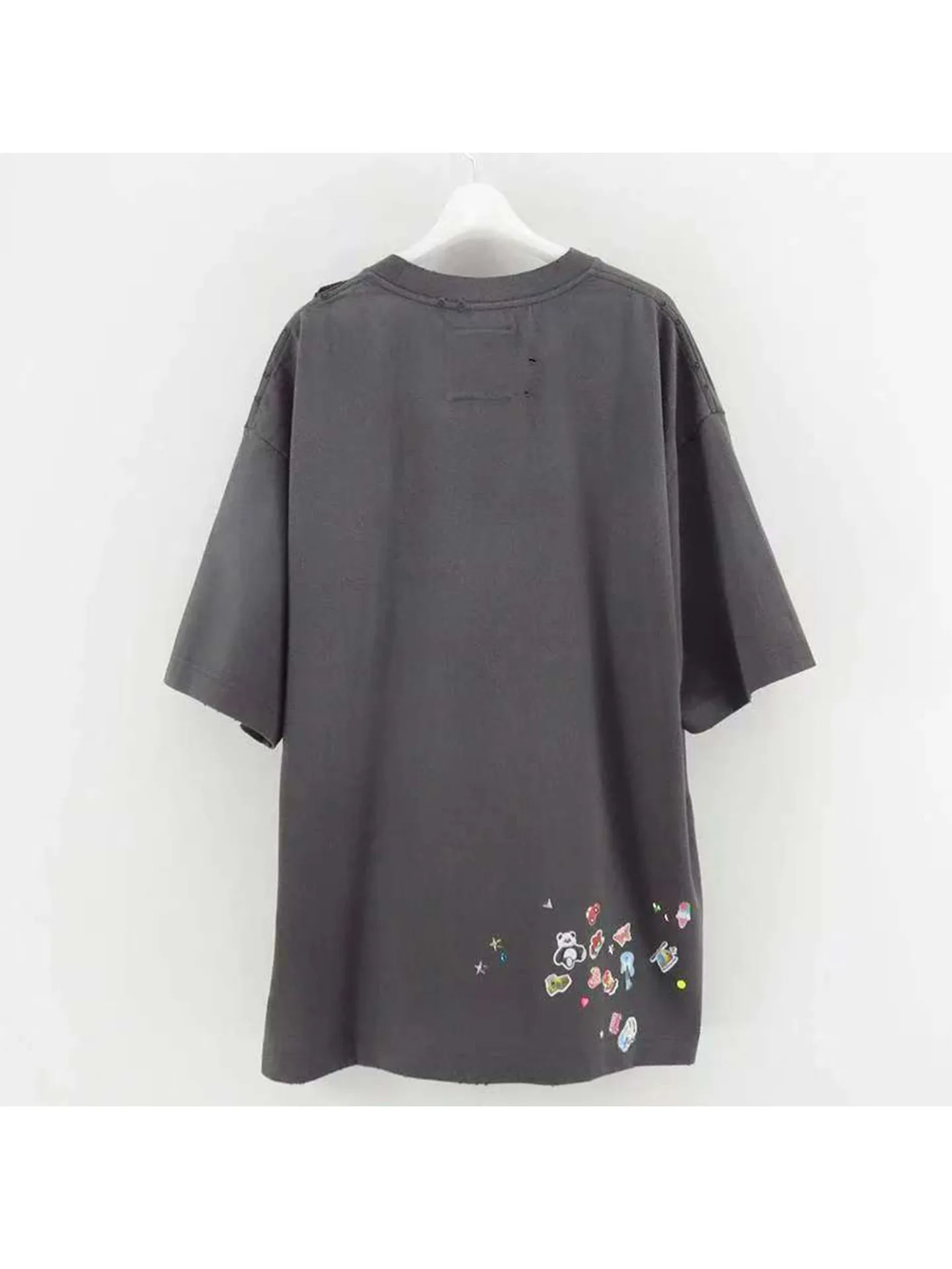 26SS MMY Japanese-style MIHARA T-Shirts Washed Vintage Loose Fit Sticker Fun Print Damaged Style
