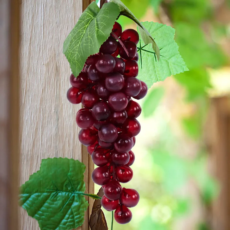 

Simulation Fruits Plastic Artificial Hanging string Grapes Fake Fruit for Home Outdoor Garden decorations Wedding Party Supply