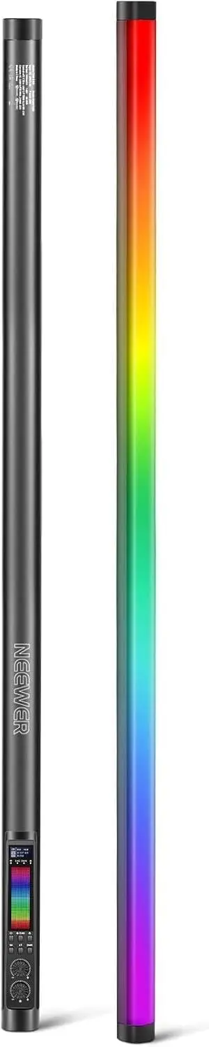 NEEWER 42W RGB Tube Light, Full Color RGBWW Photography LED Video Light Wand Stick, APP 2.4G DMX Control CRI97+ 6000mAh Battery