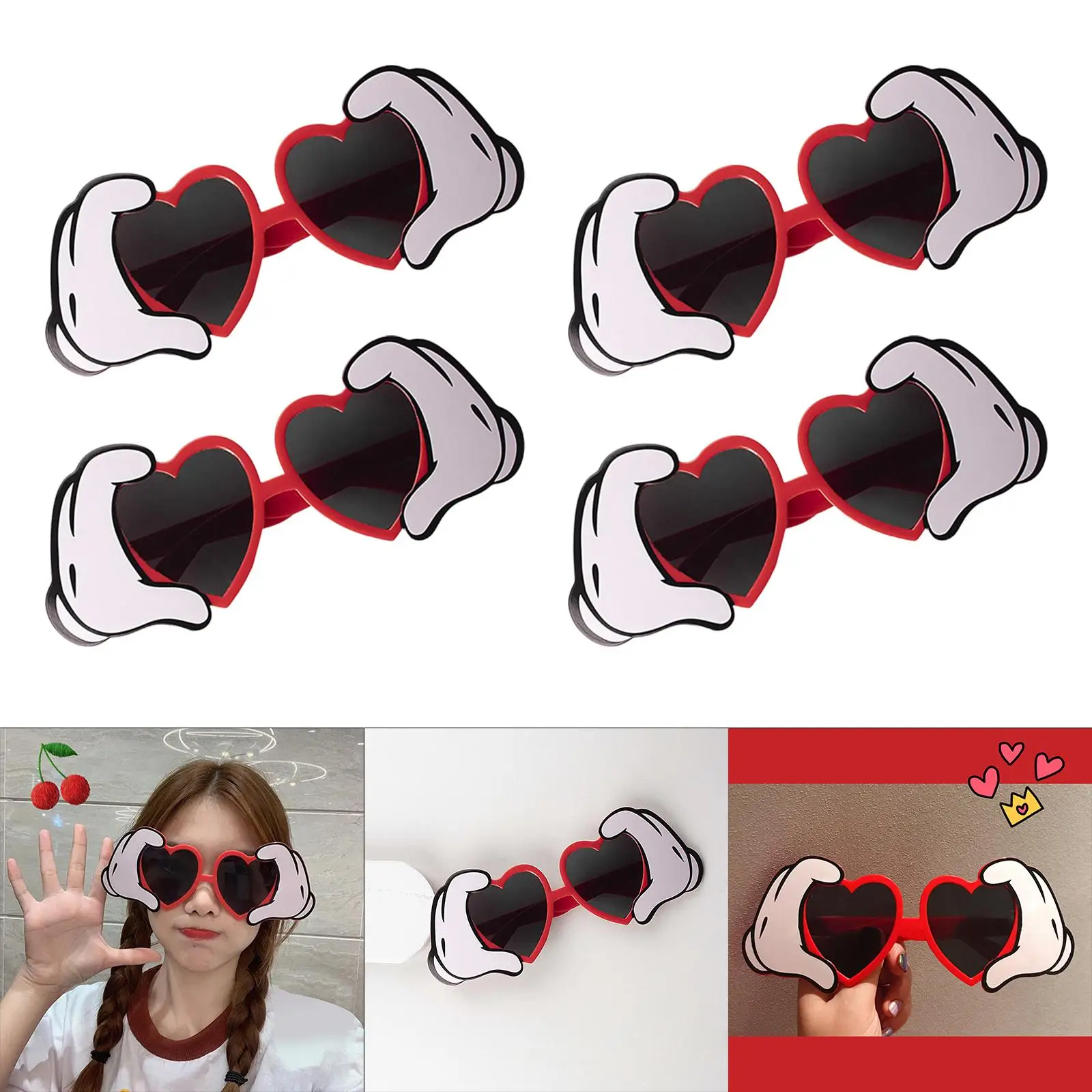 4x Funny Birthday Party Glasses for Photo Props Costume Gifts Adults and Kid Children