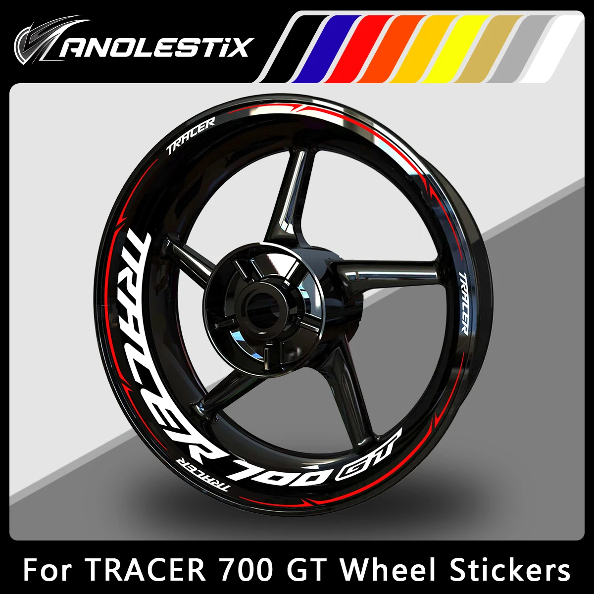 

AnoleStix Reflective Motorcycle Wheel Sticker Hub Decal Rim Stripe Tape For YAMAHA TRACER700GT