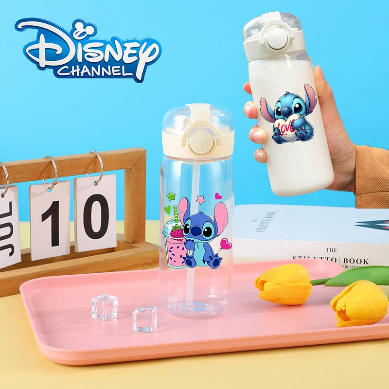 

Lilo Stitch Sports Transparent Water Bottle Girl Boy Portable Gym Travel Clear Leakproof Drinking Bottle Frosted Bottle Gift New