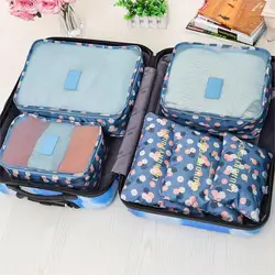 6Pcs Travel Luggage Packing Organizers Set With Toiletry Bag, Clothing Classification Storage Bag