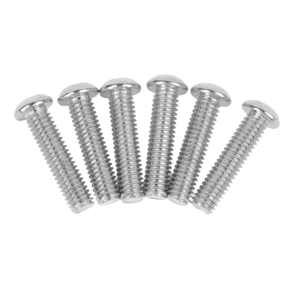 6PCS Durable Silver Bridge Mounting Screws Metal Hex Screws Guitar Bridge Screws For Electric Guitar