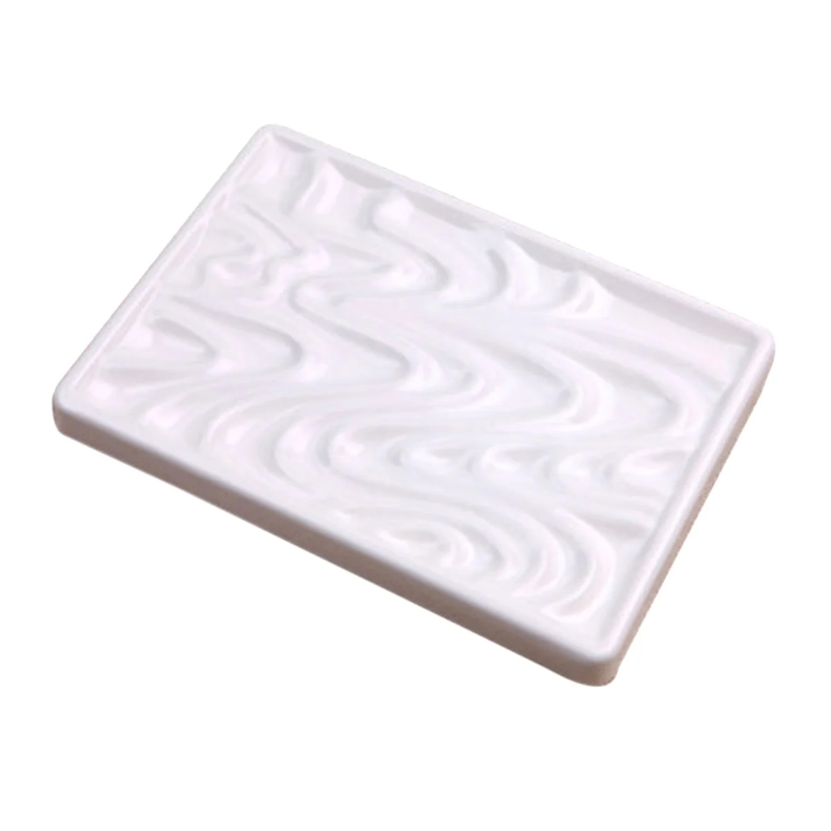 

Wavy Groove Color Palette Made of Simulated Ceramic Non-Slip Surface Professional Grade Painting Tool for Watercolor Artists