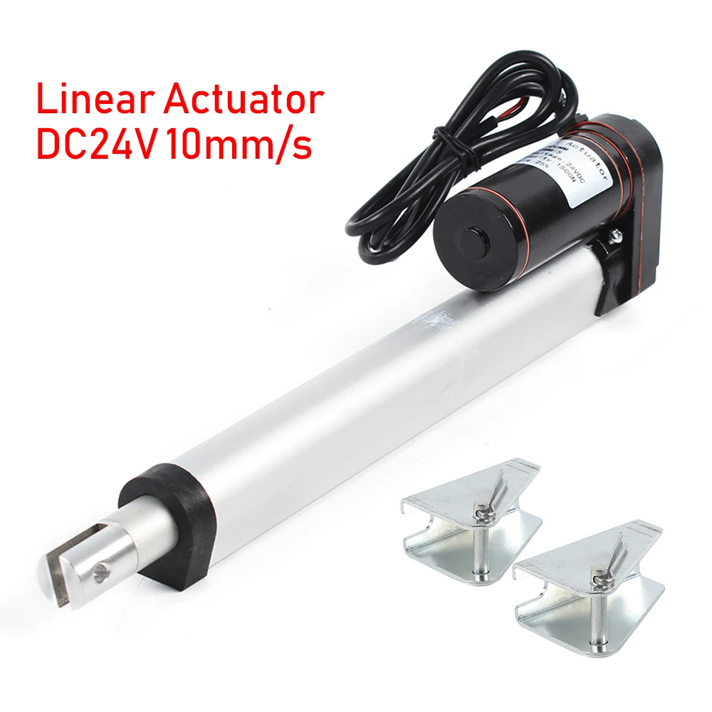 Image of DC 24V Elektrischer Linearantrieb Linearbewegungsantrieb Motor 200mm 24V 5mm/s DC Max Lift 1500N Geräuscharm 330LBS