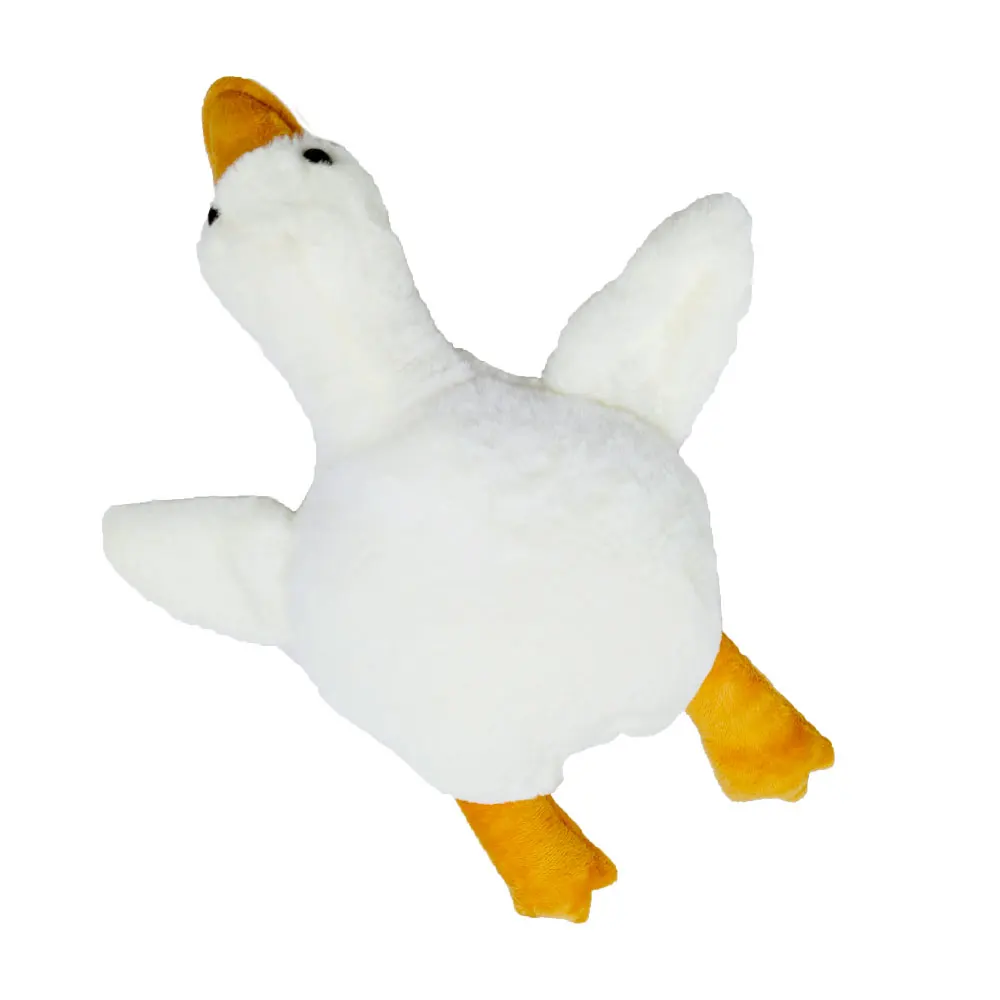 Goose-shaped plush dog toy Durable polyester blend Interactive chew toy for small dog breeds Realistic mallard duck design for t