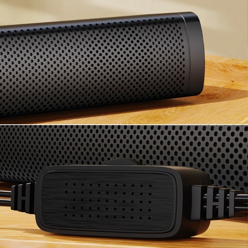 Mini USB Soundbar with Easy Volumes Control Breathable Mesh Cover Gaming Speaker