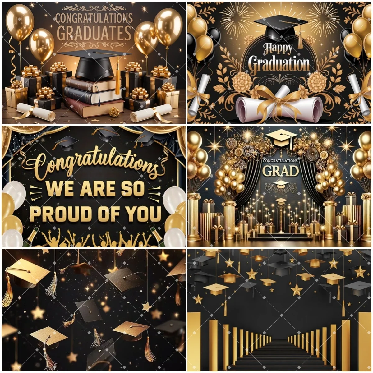

Spain Graduation Season Party Supplies Backdrop Cap Congrats Grad Prom Congratulations Graduates Photography Background Prop