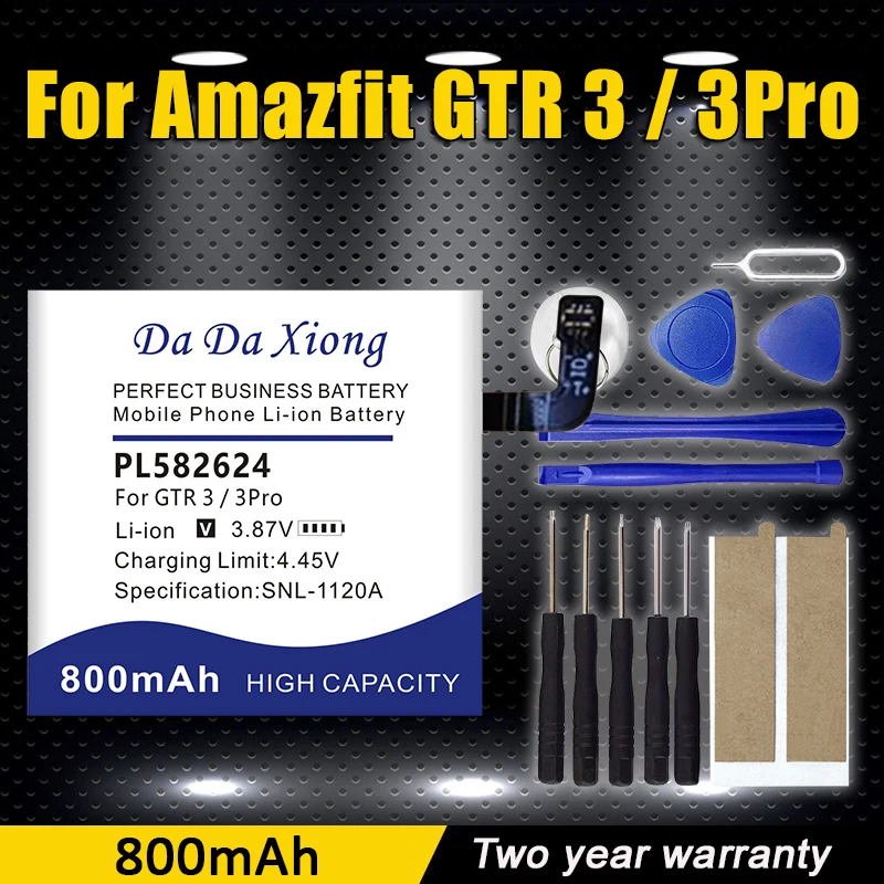 

800mAh PL582624 Replacement Battery For Amazfit GTR 3 GTR 3 Pro 3Pro Watch Batteries + Free Tools