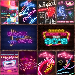 Neon Cocktail Metal Tin Signs for Bar Club Creative Lipstick Iron Sheet Vintage Brew Poster Lover Hotel Wall Decor Beer Plaques