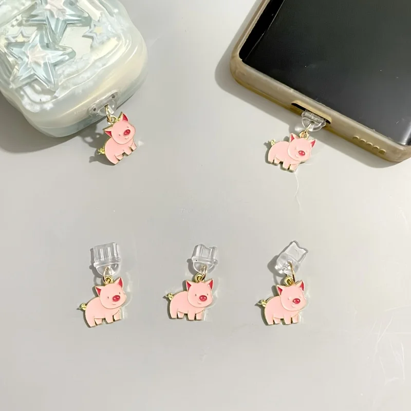 

Cute Pig-Shaped Dust Plug for Mobile Phones, Suitable for iPhone and Type-C, Cute Holiday Mobile Phone Accessory, Protects the Charging Port of Your Phone - the Perfect Gift for Family and Friends