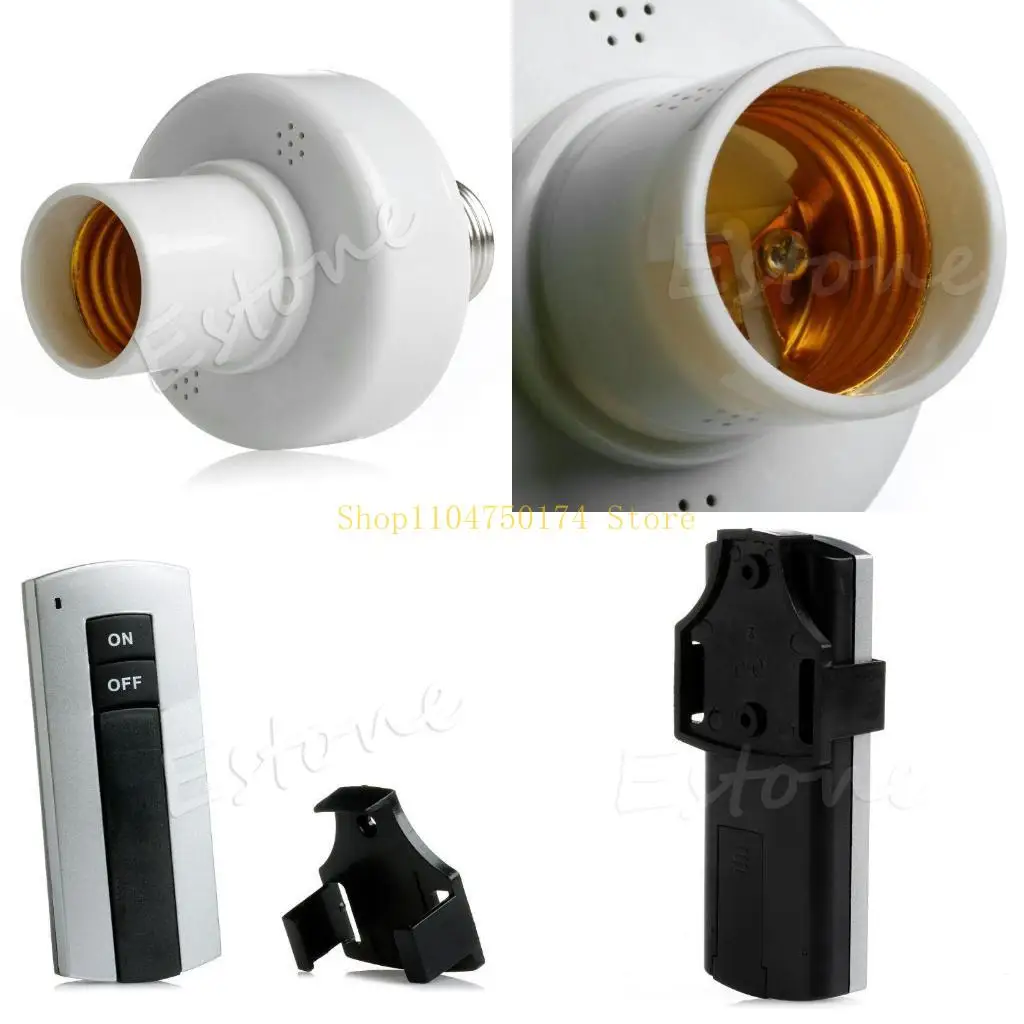 

HOT E27 Screw Wireless Remote Control Light Lamp Bulb Holder Cap Socket Switch top sale
