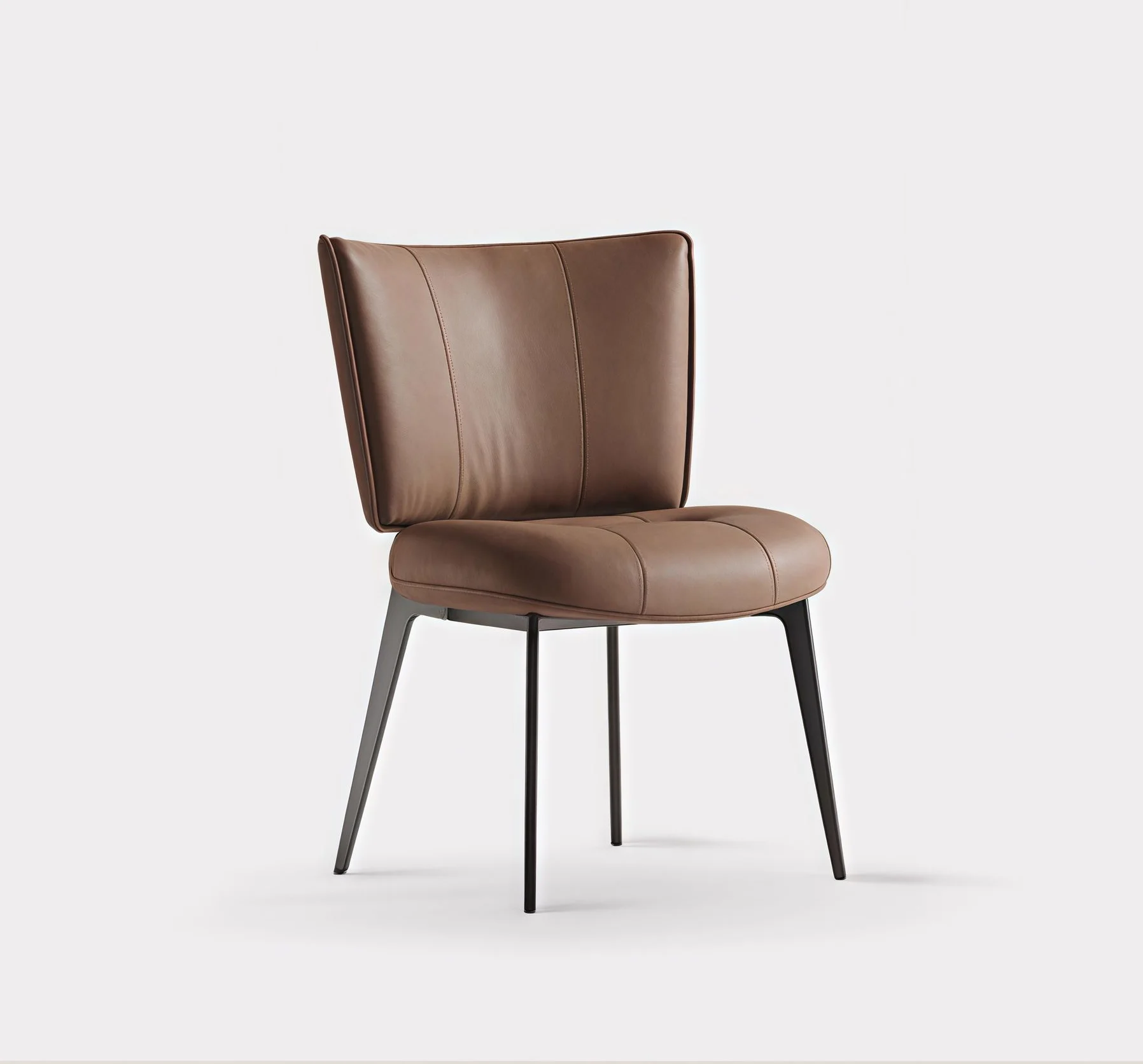 #Modern Leather Waterproof Eco-Friendly Ergonomic Revolving Dining Chair with Metal Legs for Home Office Hotel Apartment-B