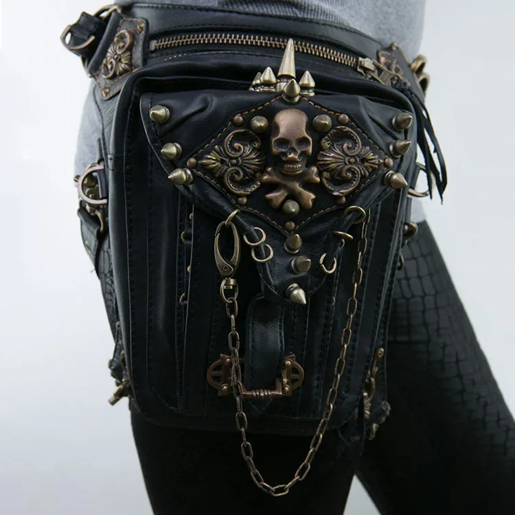 Adults Steampunk Motorcycle Bag Shoulder Messenger Bag Female Mobile Phone Waist Bag Trendy Fashion Accessories