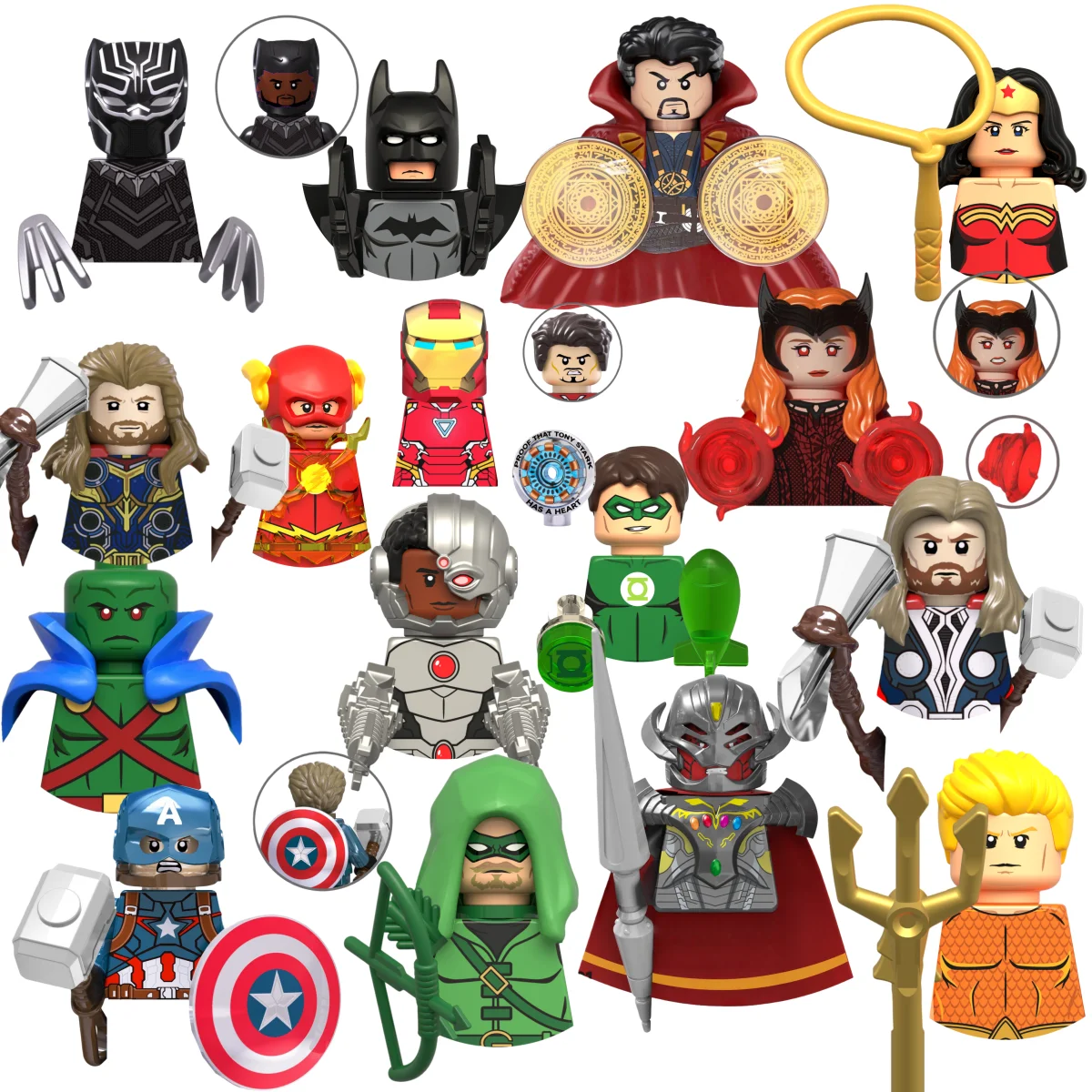 Image of Blind Box KDL853 Mini-Bausteine Figuren Großer Goblin Spiderman Iron Man Venom Captain Hawk Deadpool Rüstung Weihnachtsgeschenk Spielzeug