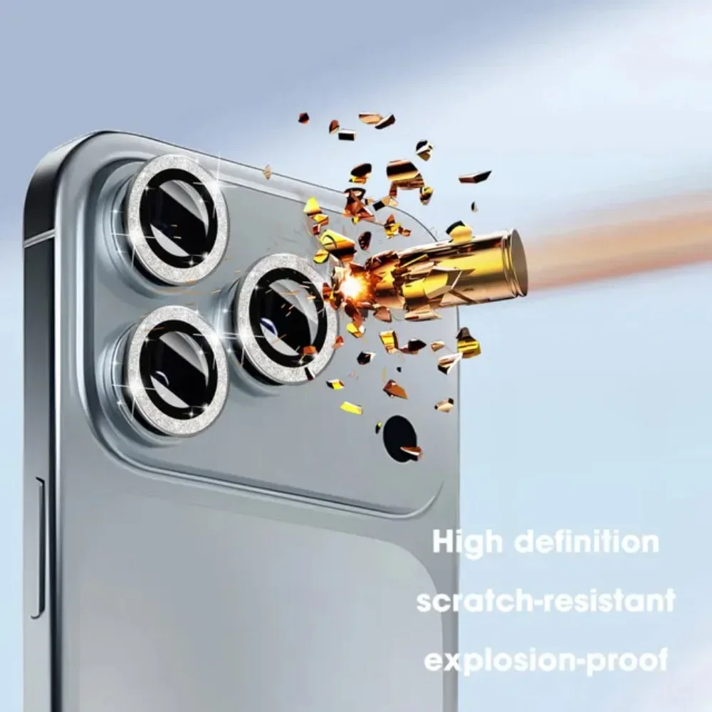 الفاخرة بلينغ هوك الماس تصميم كاميرا فيلم آيفون 17 برو ماكس 17Air 16 15 14 زائد HD المضادة للخدش وعرة عدسة الغطاء الخلفي