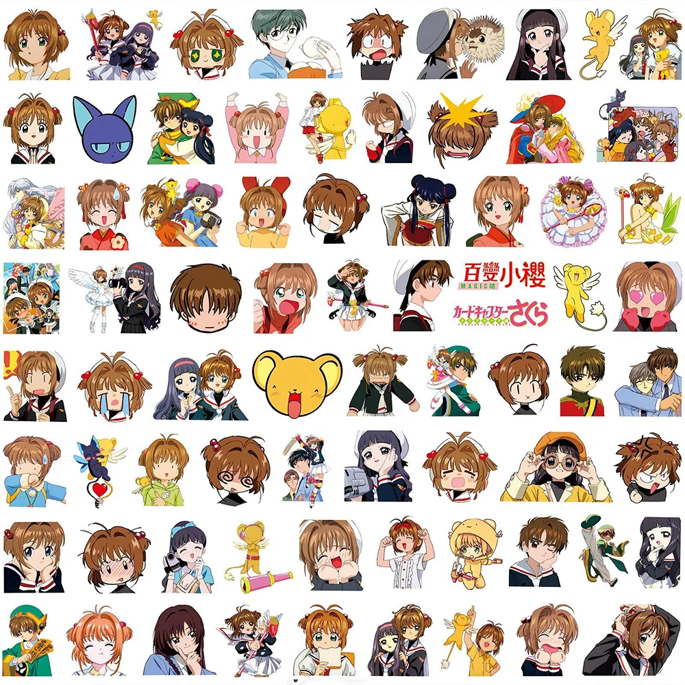 82pcs Cartoon Cardcaptor Sakura Stickers PVC Material Personalized DIY Phone Children's Daily Toys Scrapbook Waterproof Stickers