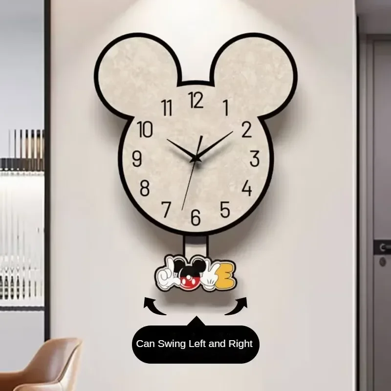 Cartoon Hot Air Balloon Swing Clock Creative Quiet Decoration Children's Room Bedroom Wall Clock Wall Decoration Painting