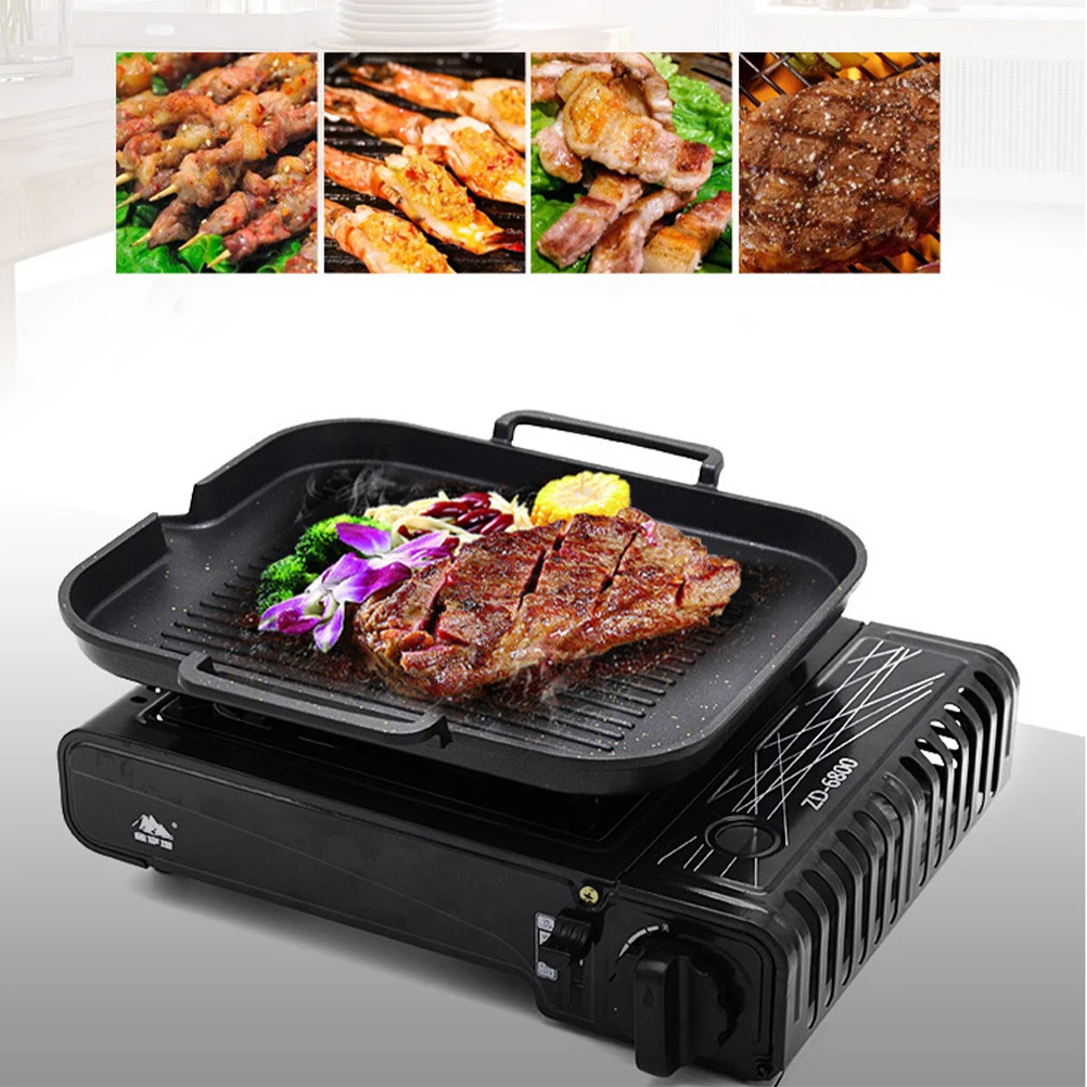 

1Pc Durable Induction Cooker Bbq Grill Plate Smokeless Barbecue Pot For Indoor Grilling MultiFunctional Frying Pan Black