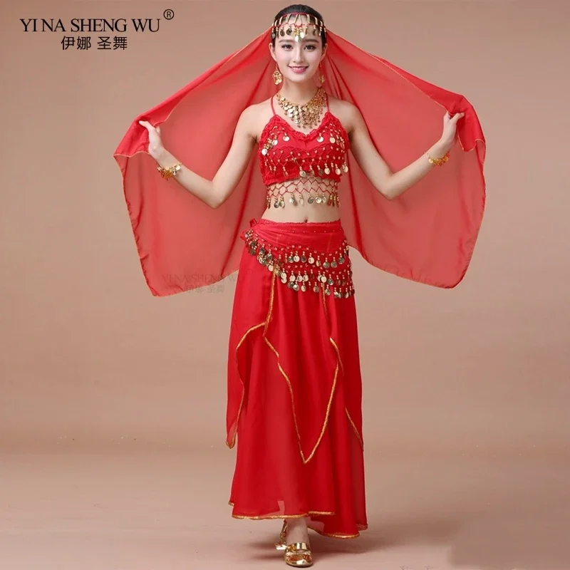 Neue Erwachsene Indische Bauchtanz Kostüm Sets Ägyption Ägypten Bauchtanz Kostüm Bollywood Kleidung Bauchtanz Rock 7 teile/satz