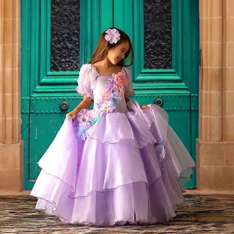 Rt01 meninas encanto traje madrigal isabela cosplay vestido para crianças fantasia carnaval festa de aniversário roupas halloween princesa * jk2