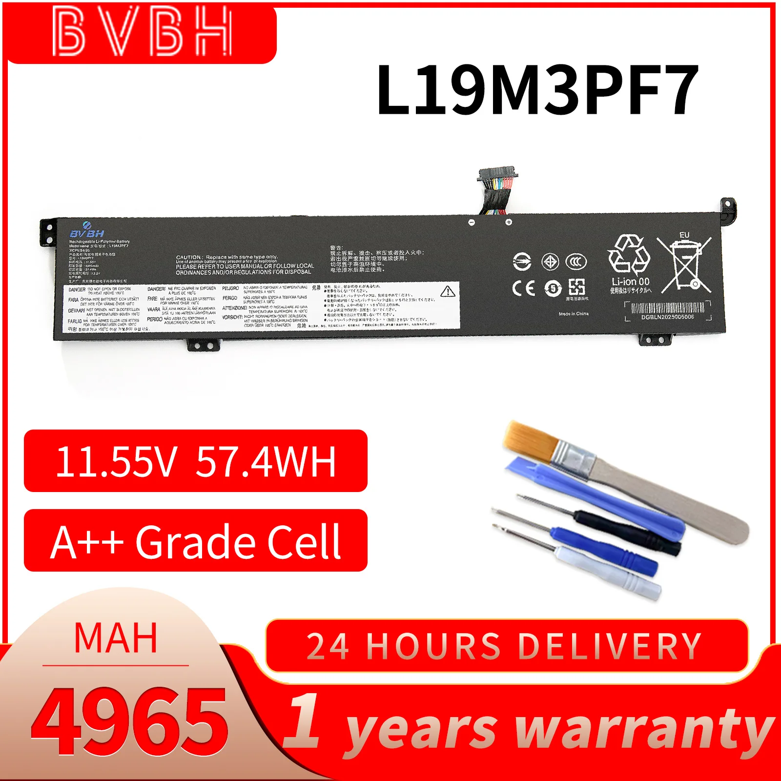 For Lenovo IdeaPad Creator 5 Gaming 3 Battery L19L3PF3 L19M3PF7 L19D3PF4 15IMH05 15ARH05 4000mAh 11.52V Replacement  Laptop Batt