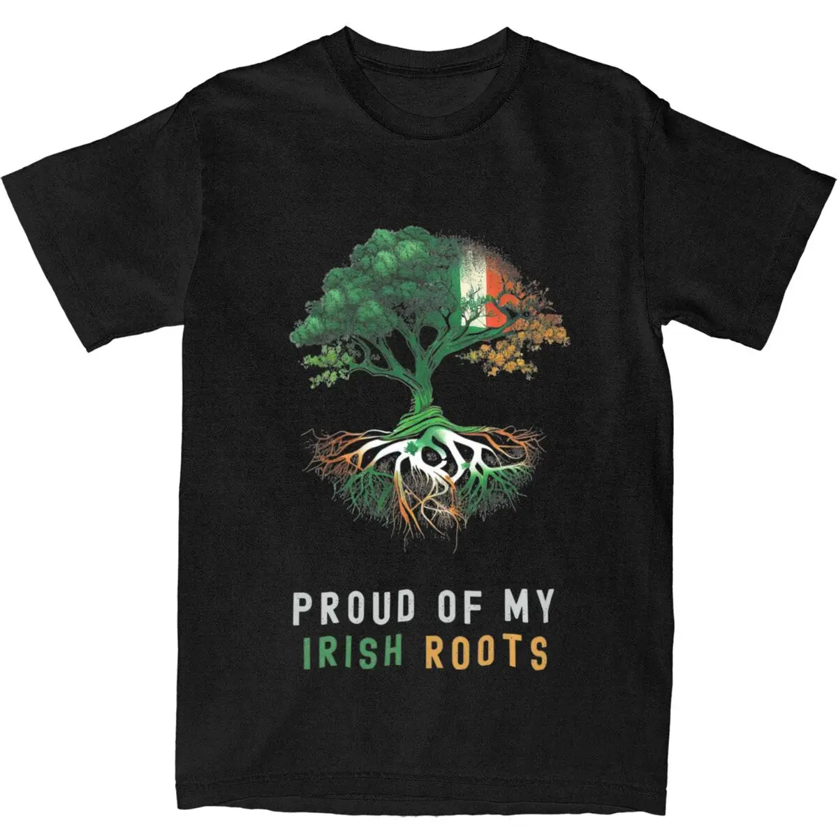 Novelty Proud Of My Irish Roots T-Shirts Men Women's Pure Cotton Ireland Flag Tees Shirt Birthday Present Clothes