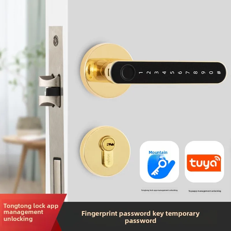 

Bedroom Door Non-punching Fingerprint Lock Indoor Household Wooden Door Smart Lock Office Password Lock
