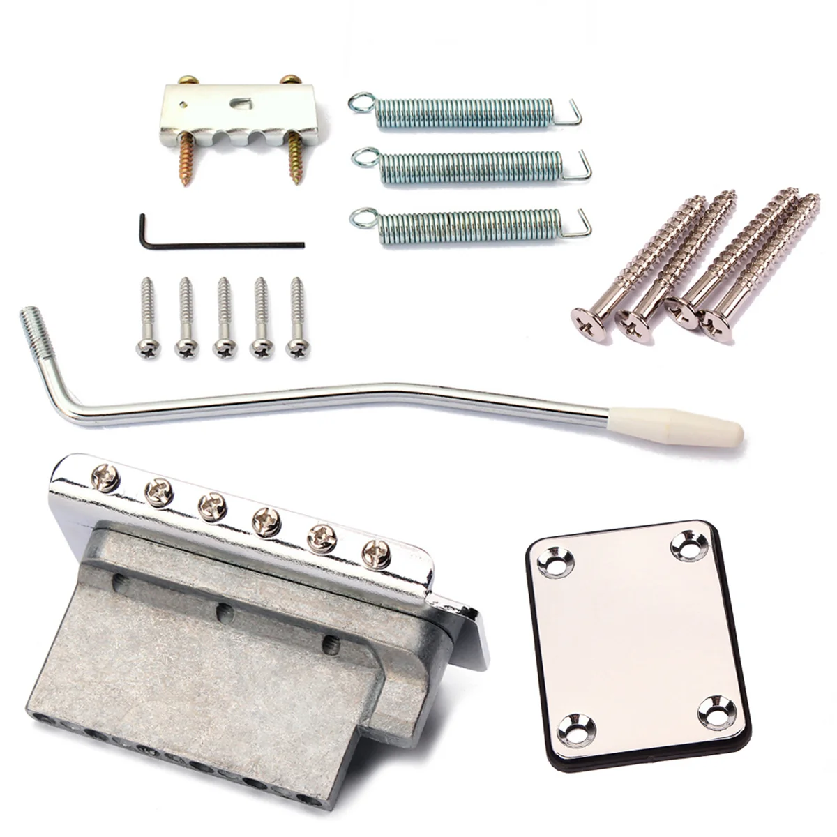 

Ga299 Electric Tremolo Bridge Neck Plate For St Replacement Parts High Quality Durable Silver Easy Install