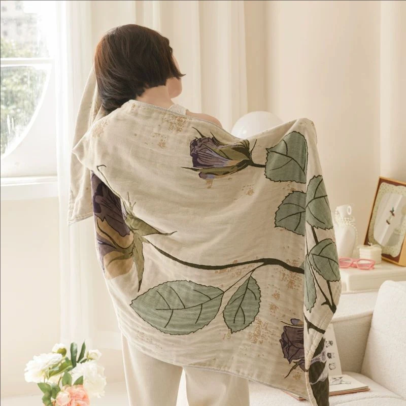 Cotton Four-layer Gauze Soft Bath Towel Adult Large Water Absorption Quick-drying Wrap Towel Multi-functional Blanket