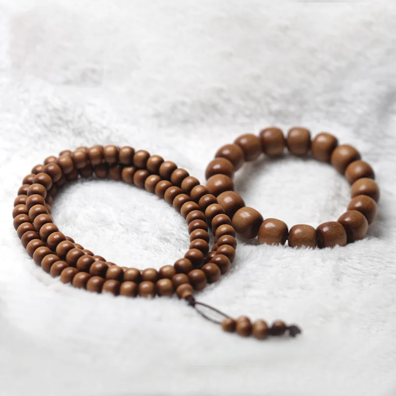 

Authentic Black Meat Indian Mysore Old Mountain Shaped Bead Barrel Hidden Sandalwood Wooden Hand String Male Female Anshen Wood