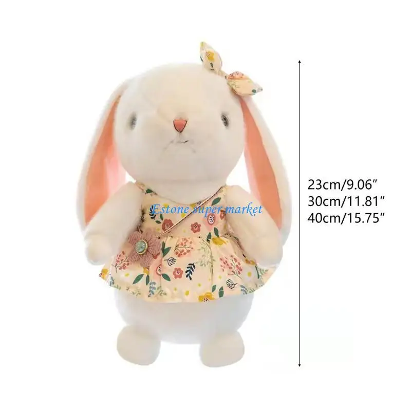 090B Thỏ nhồi bông mềm mại Động vật sang trọng Đồ chơi Bunny With Dress Kids