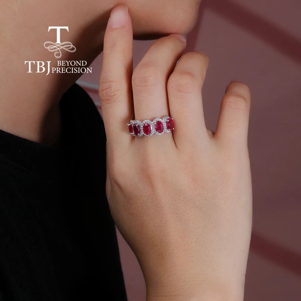 خاتم ياقوت فضي للنساء ، جولي ثمين ، مملوء طبيعيًا ، أحجار كريمة حقيقية نادرة ، هدية ذكرى سنوية وخطبة #4