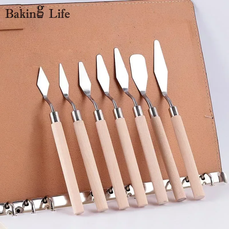 Stainless Steel Fondant Cake Spatula Cream Mixing Scraper Oil Painting Shovel Baking Pastry Tools Kitchen Accessories