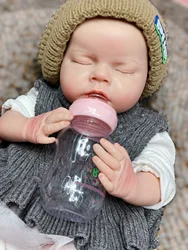 20Inch Full Solid Silicone Bebe Reborn Girl and Boy With Painted Skin Can Open Mouth Handmade Lifelike Newborn Baby Doll