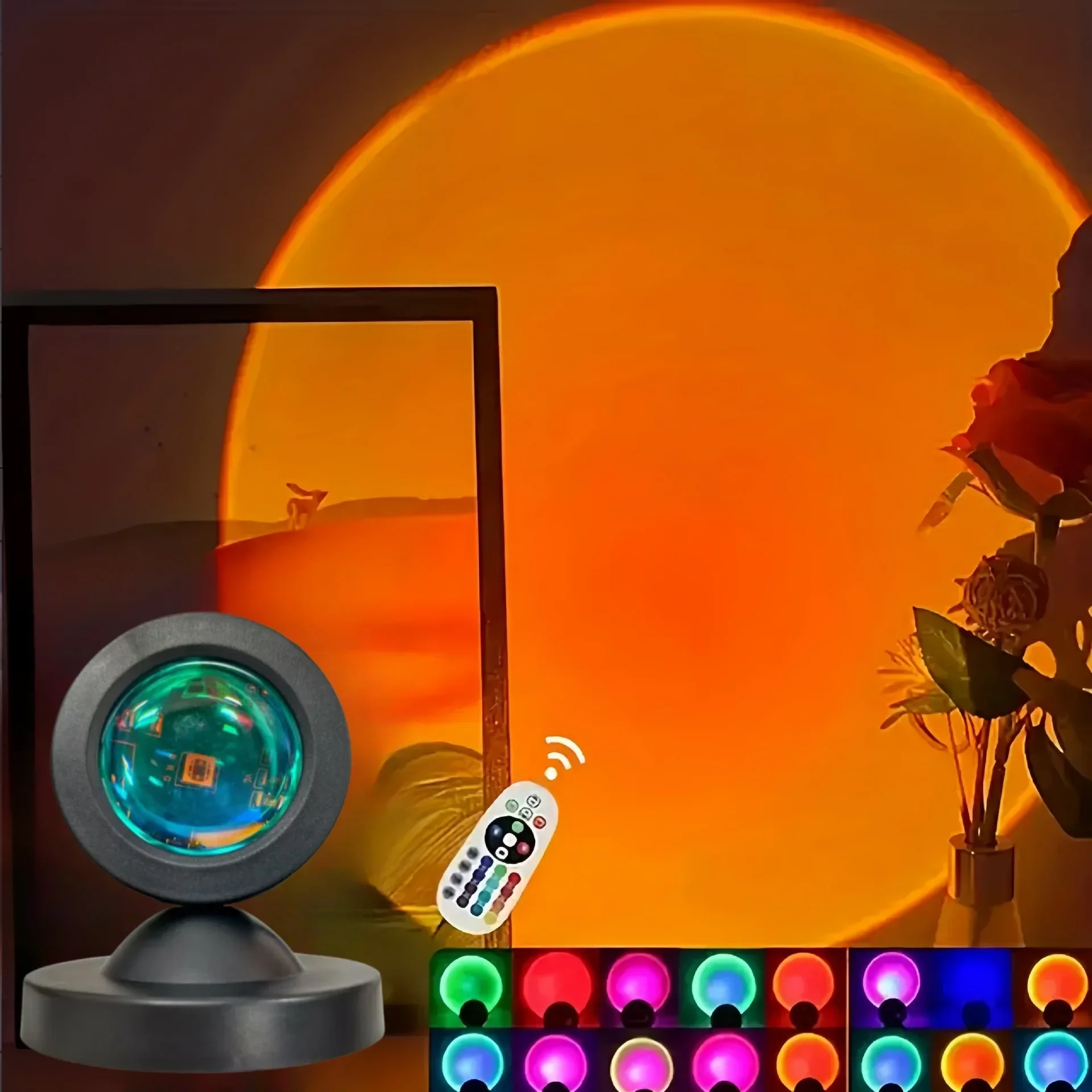 1pc-The New Sunset Light Comes with Earbuds and Remote Control in 16 Colors Customized Version